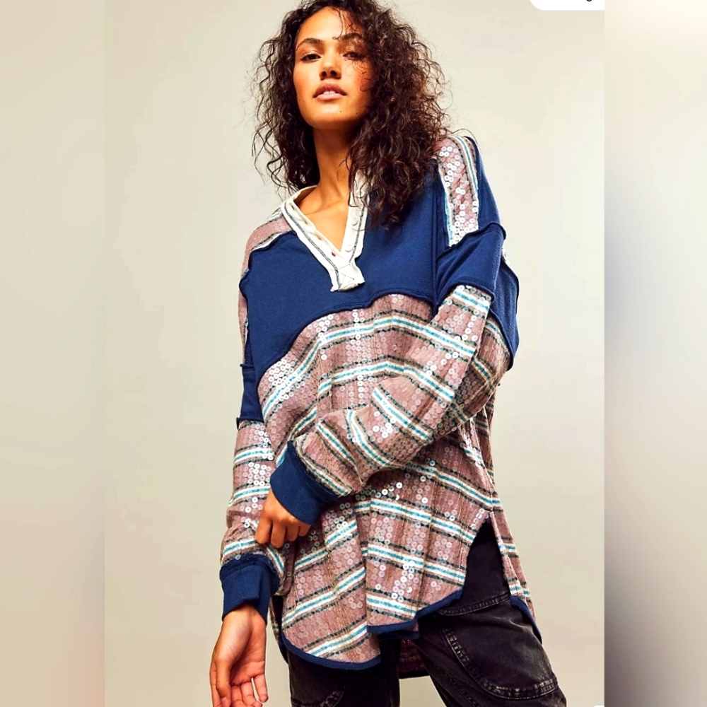 FREE PEOPLE X We The Free Party Favors Rugby Tee